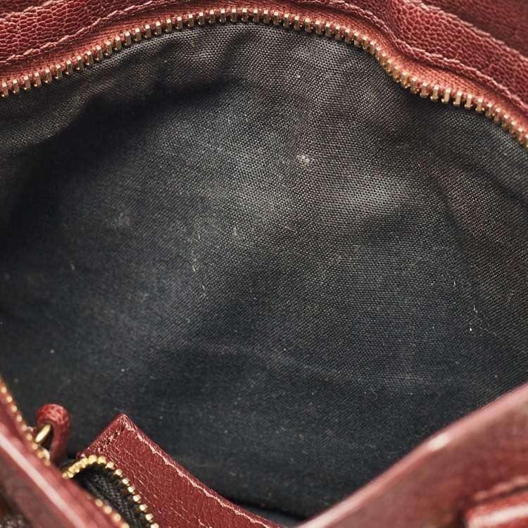 Pre Owned Balenciaga Burgundy Leather Mini RGH City Tote