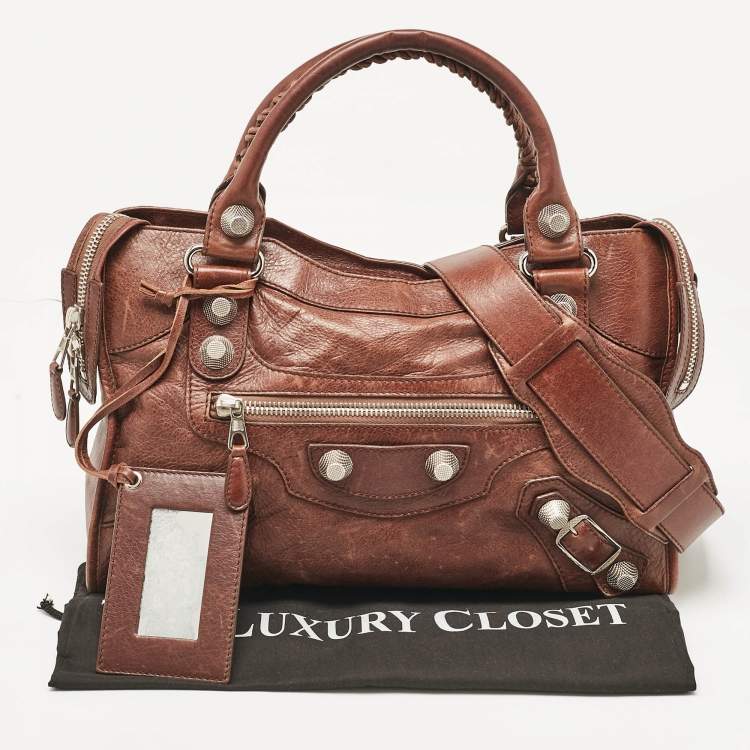 Pre Owned Balenciaga Brown Leather SGH Classic City Tote
