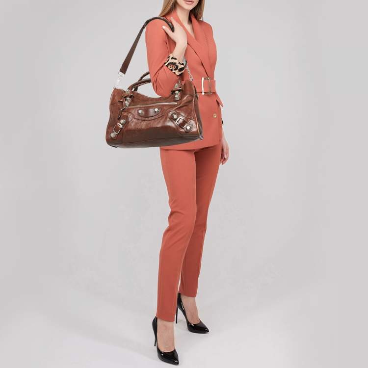 Pre Owned Balenciaga Brown Leather SGH Classic City Tote