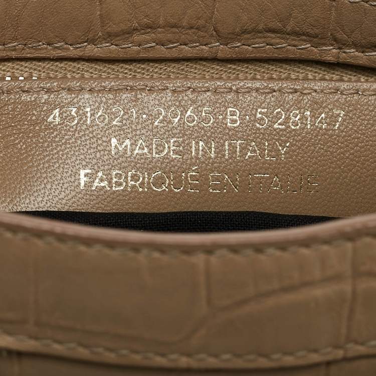 Pre Owned Balenciaga Beige Croc Embossed Leather Small Classic City Tote
