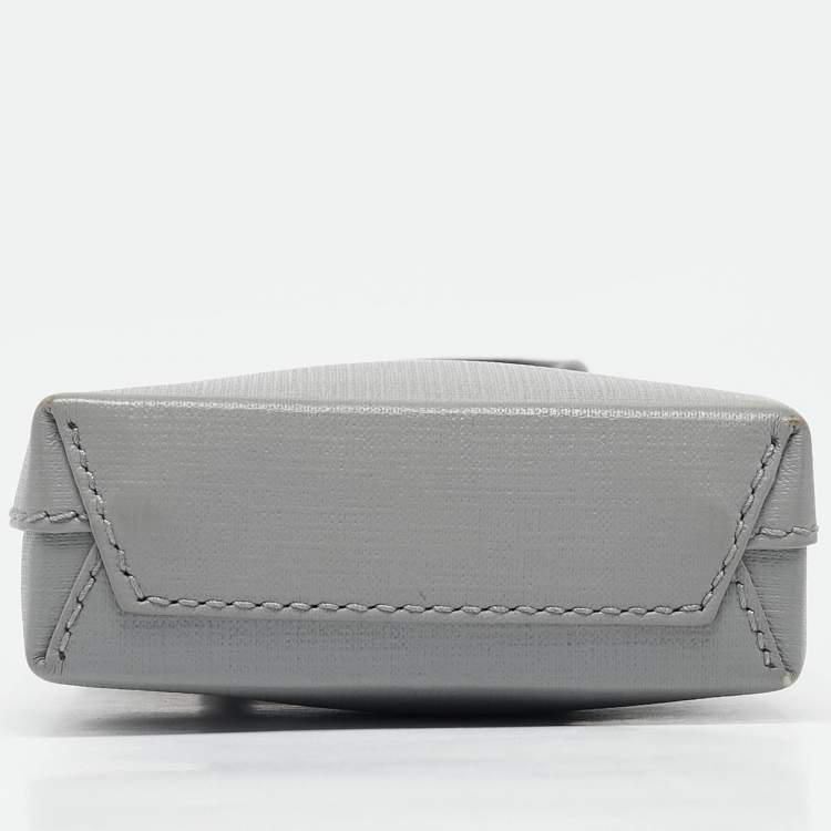 Pre Owned Balenciaga Grey/Black Leather Shopping Phone Holder Crossbody Bag
