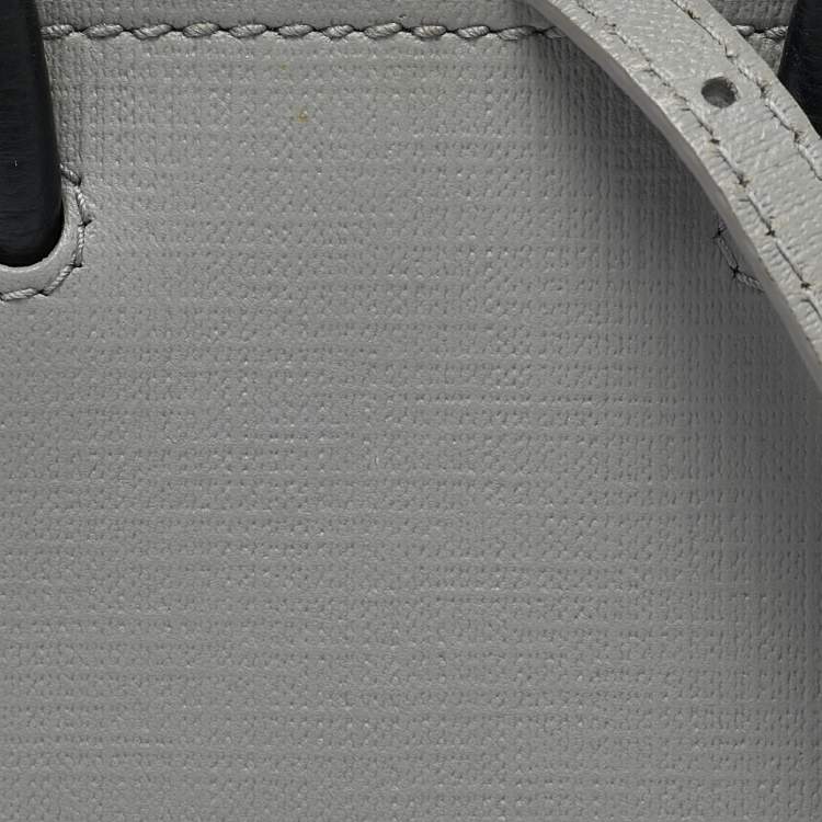 Pre Owned Balenciaga Grey/Black Leather Shopping Phone Holder Crossbody Bag