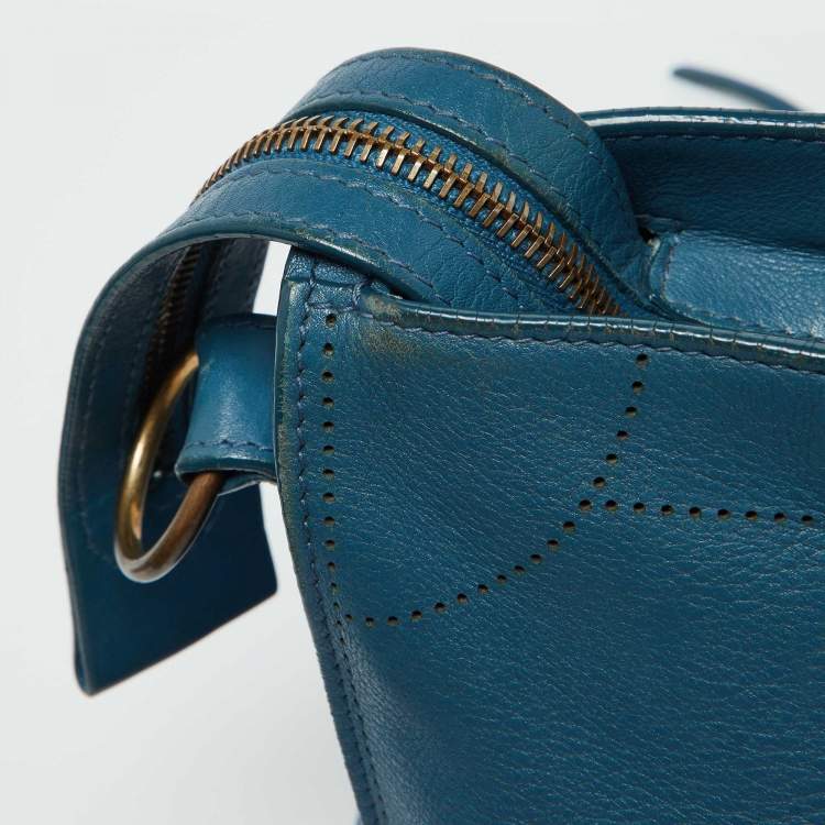 Pre Owned Balenciaga Blue Leather Blackout City Tote