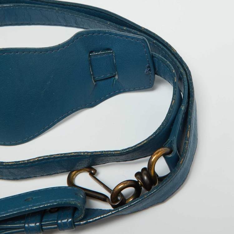 Pre Owned Balenciaga Blue Leather Blackout City Tote