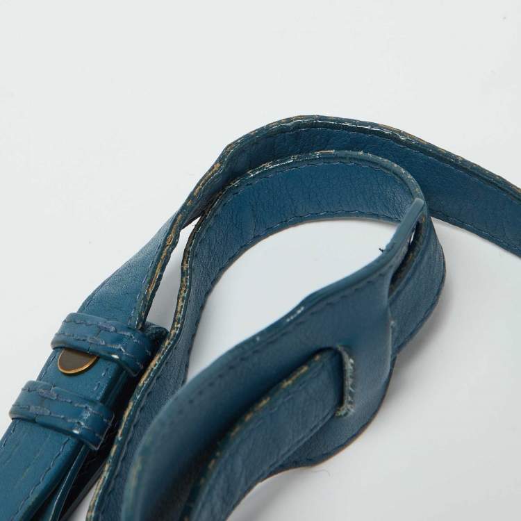 Pre Owned Balenciaga Blue Leather Blackout City Tote