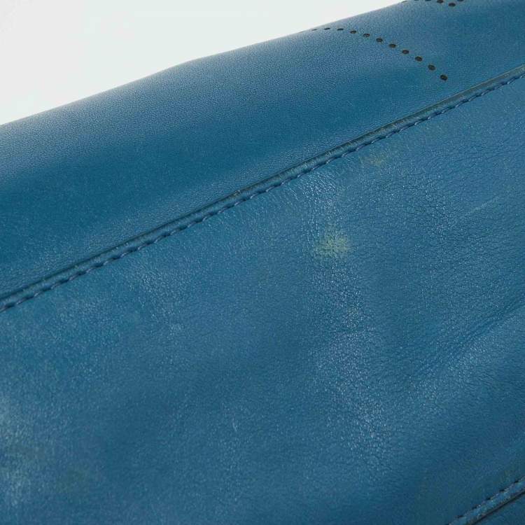 Pre Owned Balenciaga Blue Leather Blackout City Tote