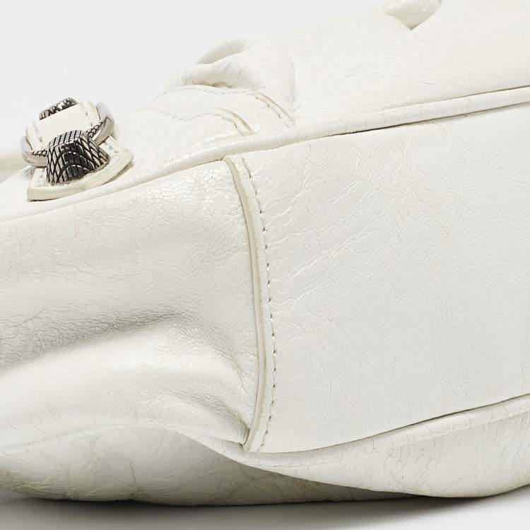Pre Owned Balenciaga White Leather XS Le Cagole Shoulder Bag