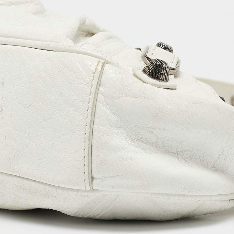 Pre Owned Balenciaga White Leather XS Le Cagole Shoulder Bag