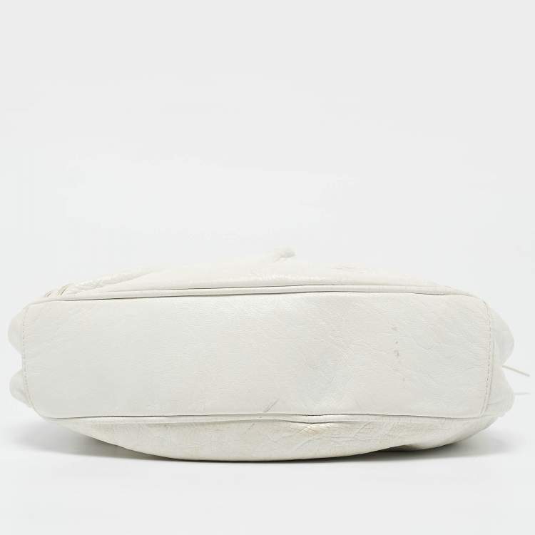 Pre Owned Balenciaga White Leather XS Le Cagole Shoulder Bag
