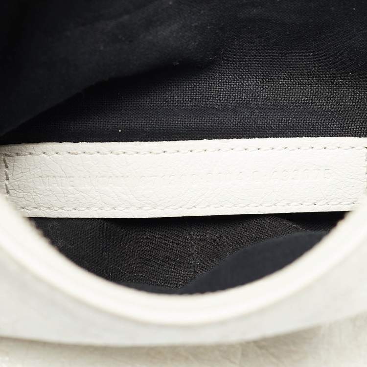 Pre Owned Balenciaga White Leather XS Le Cagole Shoulder Bag