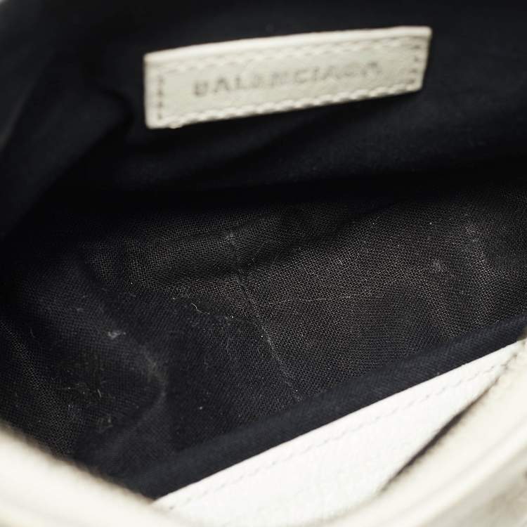 Pre Owned Balenciaga White Leather XS Le Cagole Shoulder Bag