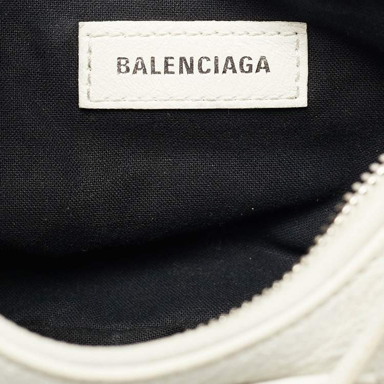 Pre Owned Balenciaga White Leather XS Le Cagole Shoulder Bag