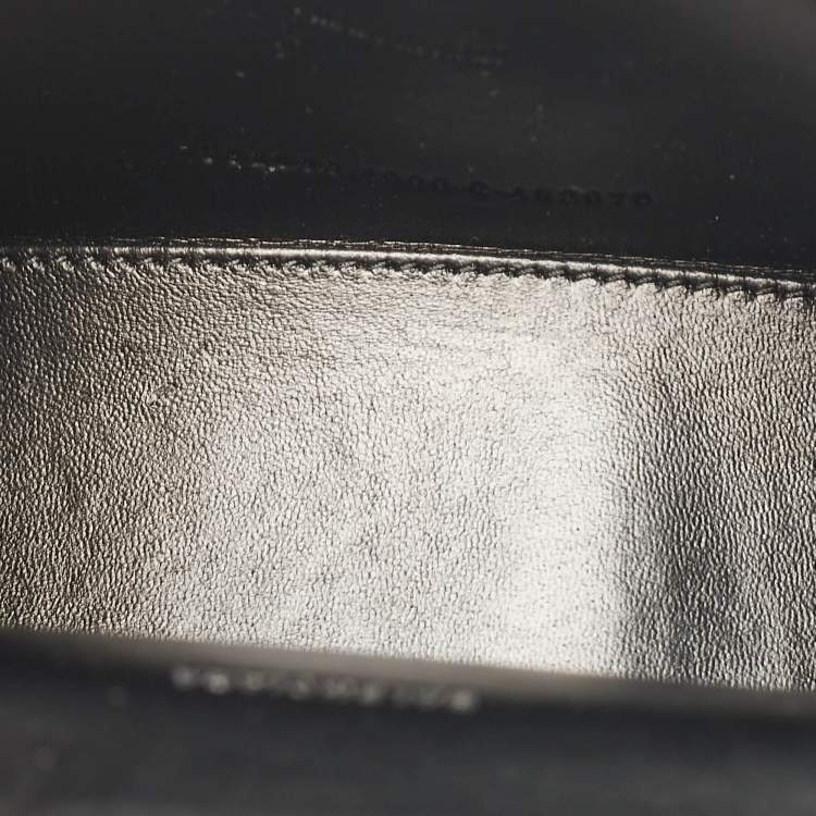 Pre Owned Balenciaga Black Croc Embossed Leather XS Embellished Hourglass Top Handle Bag