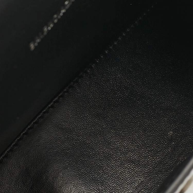 Pre Owned Balenciaga Black Croc Embossed Leather XS Embellished Hourglass Top Handle Bag