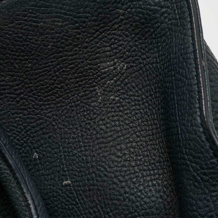 Pre Owned Balenciaga Navy Blue Leather Tube Clasp Top Handle Bag