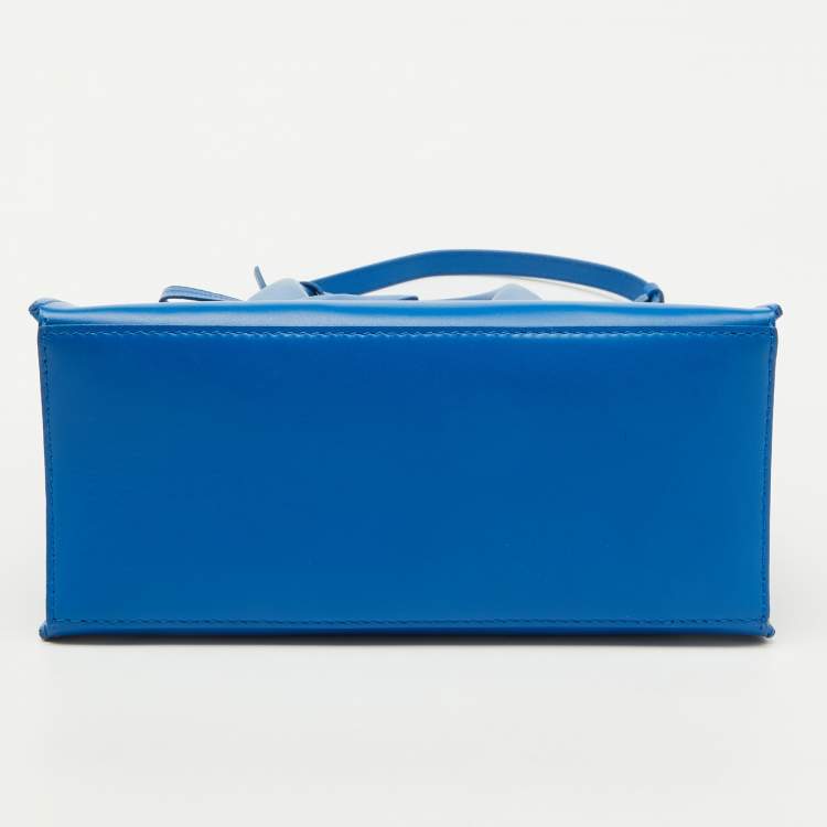 Pre Owned Balenciaga Blue Leather Mini All Afternoon Tote