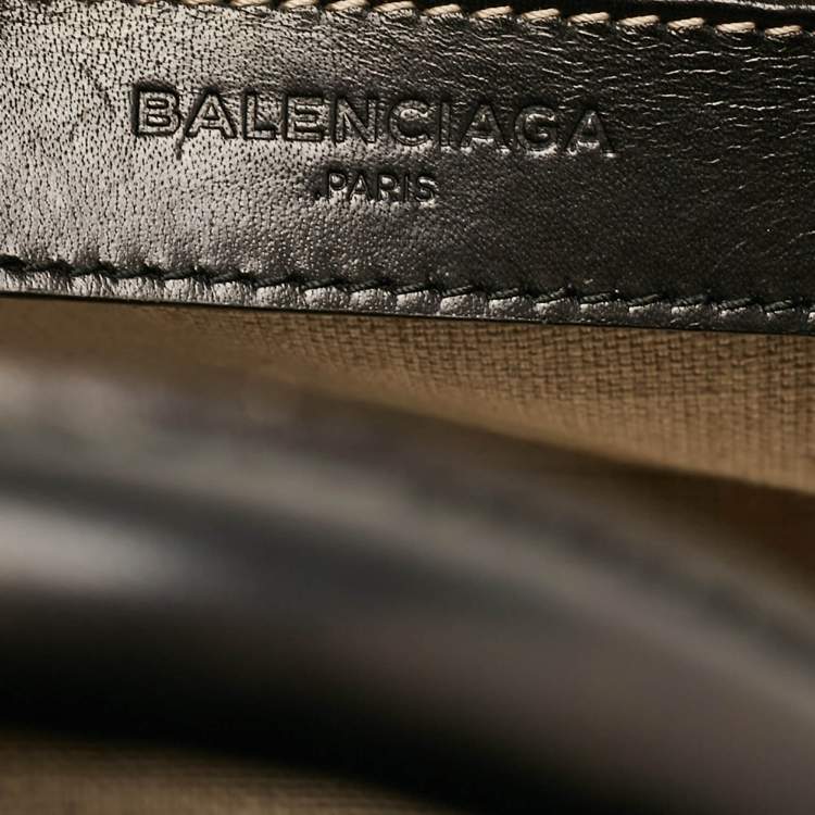 Pre Owned Balenciaga Tricolor Canvas and Python Padlock All Afternoon Tote