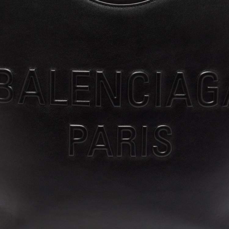Pre Owned Balenciaga Black Leather Medium Mary Kate Tote