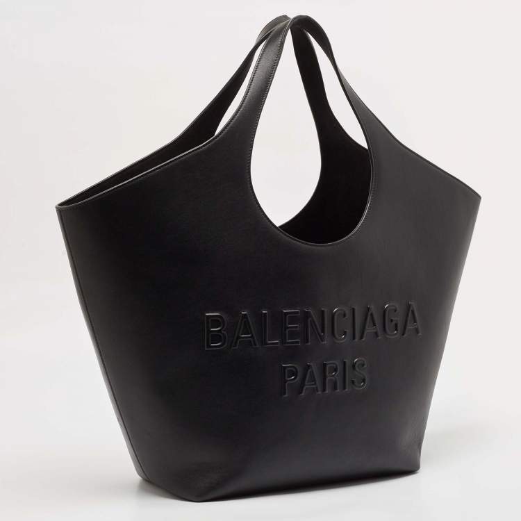Pre Owned Balenciaga Black Leather Medium Mary Kate Tote