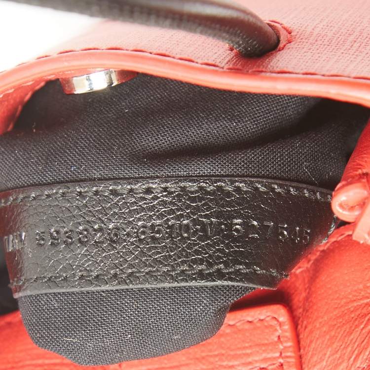 Pre Owned Balenciaga Red/Black Logo Shopping Phone Holder Crossbody Bag 