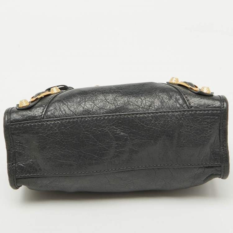 Pre Owned Balenciaga Grey Leather RGH Mini Classic City Bag
