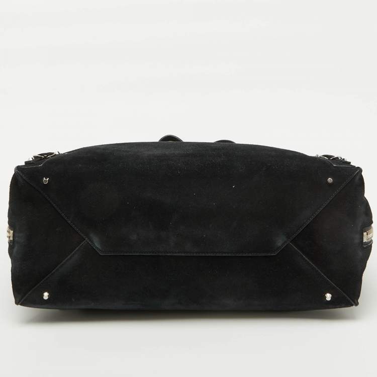 Pre Owned Balenciaga Black Suede Papier A4 Tote