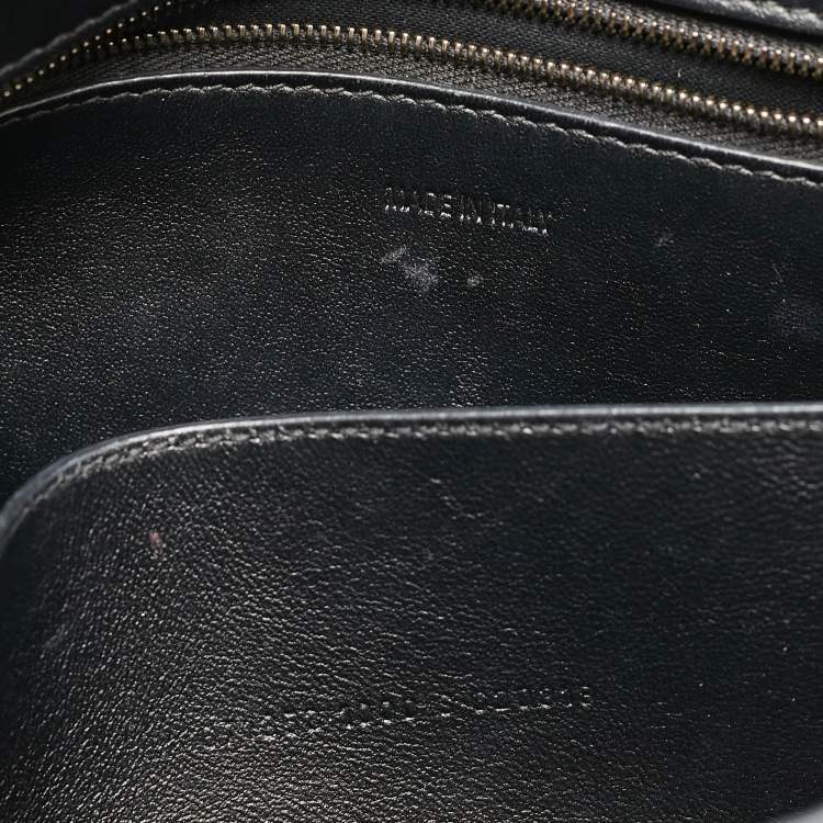 Pre Owned Balenciaga Black Croc Embossed Leather Small Soft Hourglass Shoulder Bag