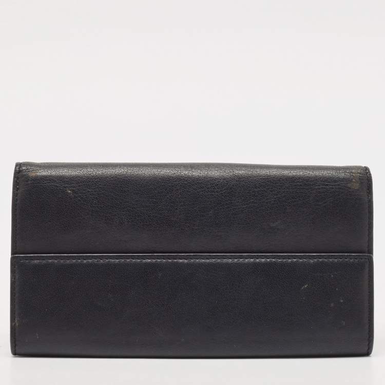 مملوكة مسبقًا Balenciaga Dark Blue Leather Classic Continental Wallet