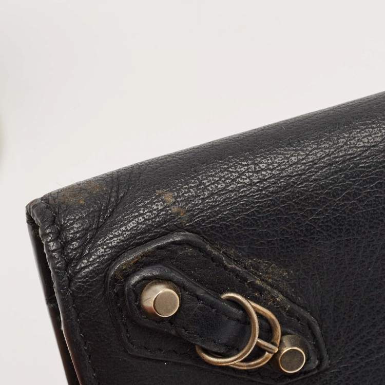 مملوكة مسبقًا Balenciaga Dark Blue Leather Classic Continental Wallet