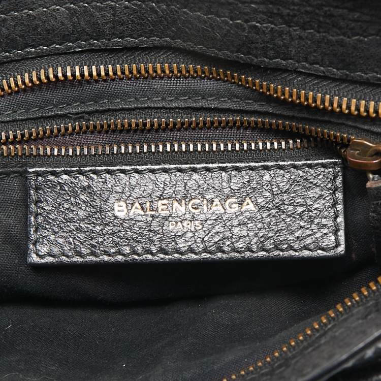Pre Owned Balenciaga Black Graffiti Leather Mini RH Classic City Bag