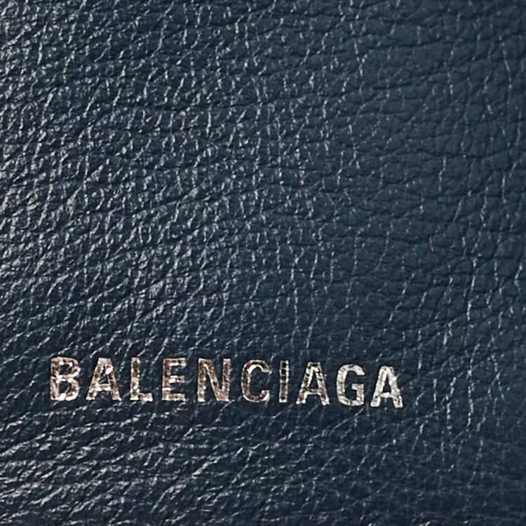 مملوكة مسبقًا Balenciaga Blue Leather Mini Papier Wallet
