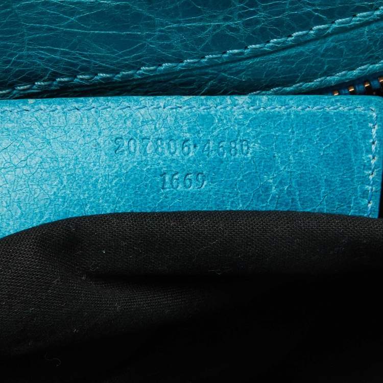 Pre Owned Balenciaga Sky Blue Leather Giant 21 Rose Gold Hardware RTT Bag