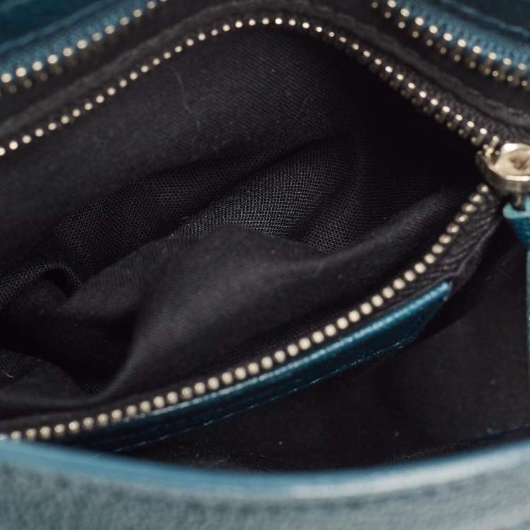 Pre Owned Balenciaga Blue Leather Mini Metallic Edge Classic City Bag
