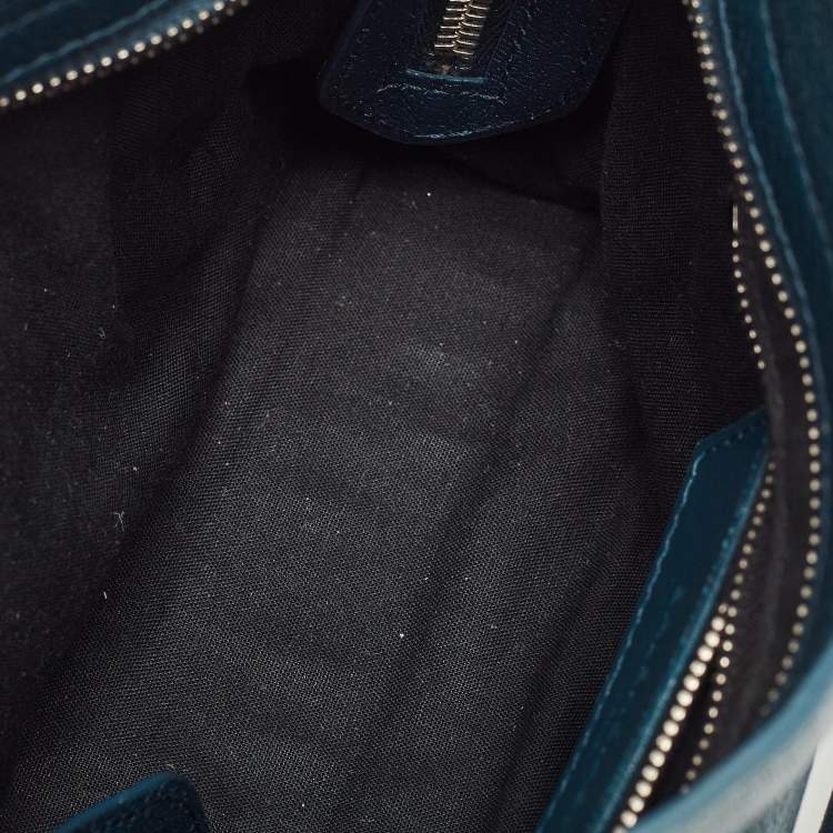 Pre Owned Balenciaga Blue Leather Mini Metallic Edge Classic City Bag