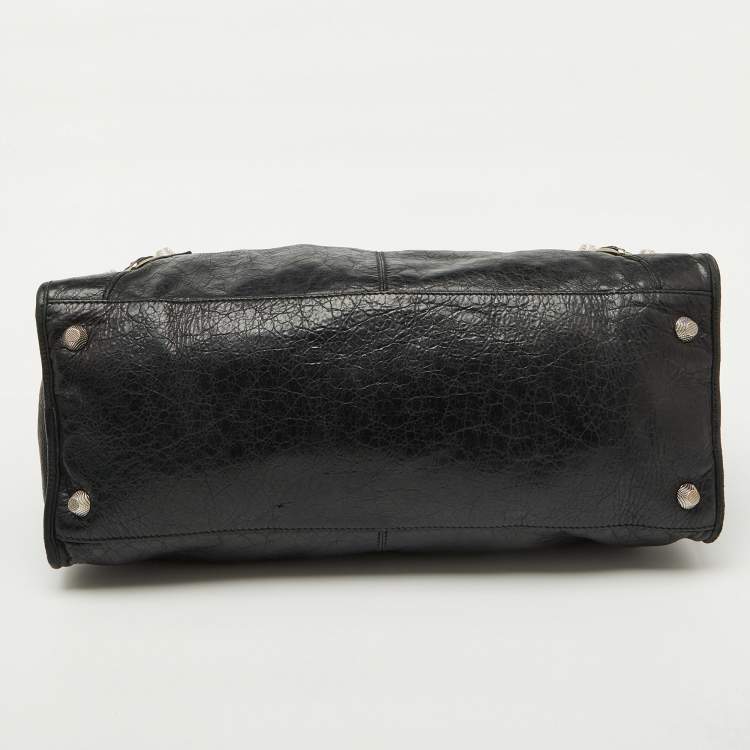 Pre Owned Balenciaga Black Leather SGH Work Tote