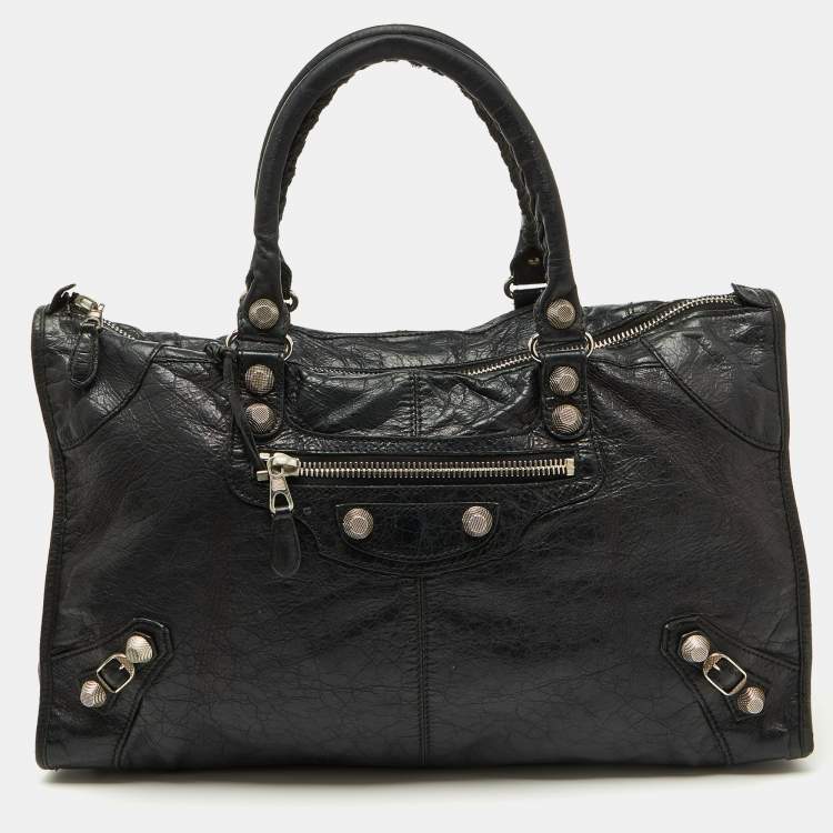Pre Owned Balenciaga Black Leather SGH Work Tote