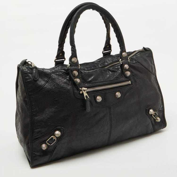Pre Owned Balenciaga Black Leather SGH Work Tote