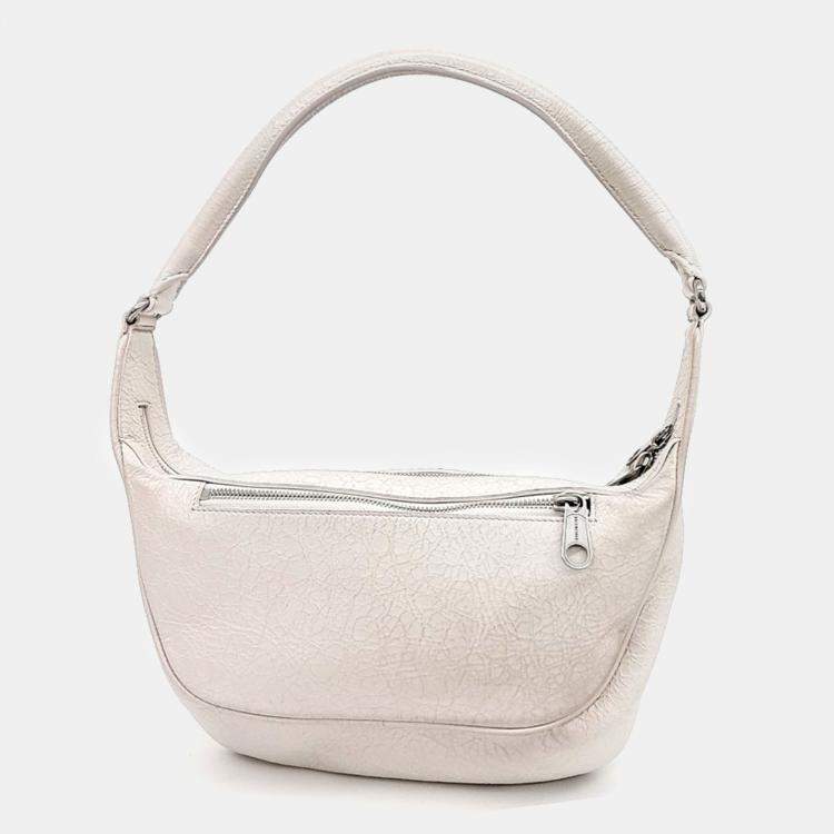 Pre Owned Balenciaga White Leather Shoulder Bag