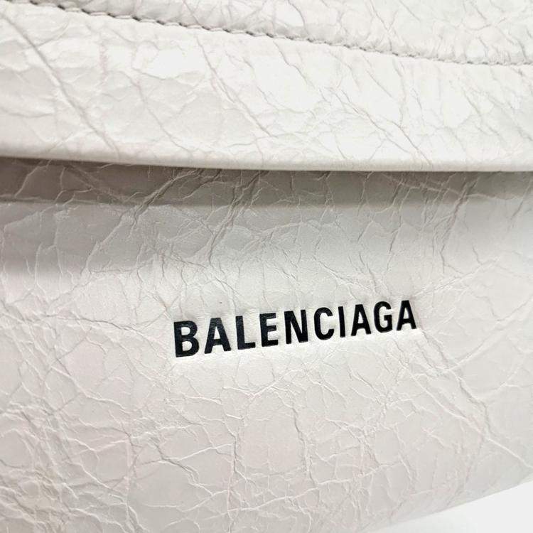 Pre Owned Balenciaga White Leather Shoulder Bag