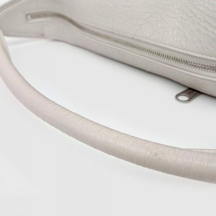 Pre Owned Balenciaga White Leather Shoulder Bag