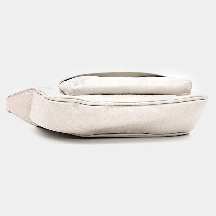 Pre Owned Balenciaga White Leather Shoulder Bag