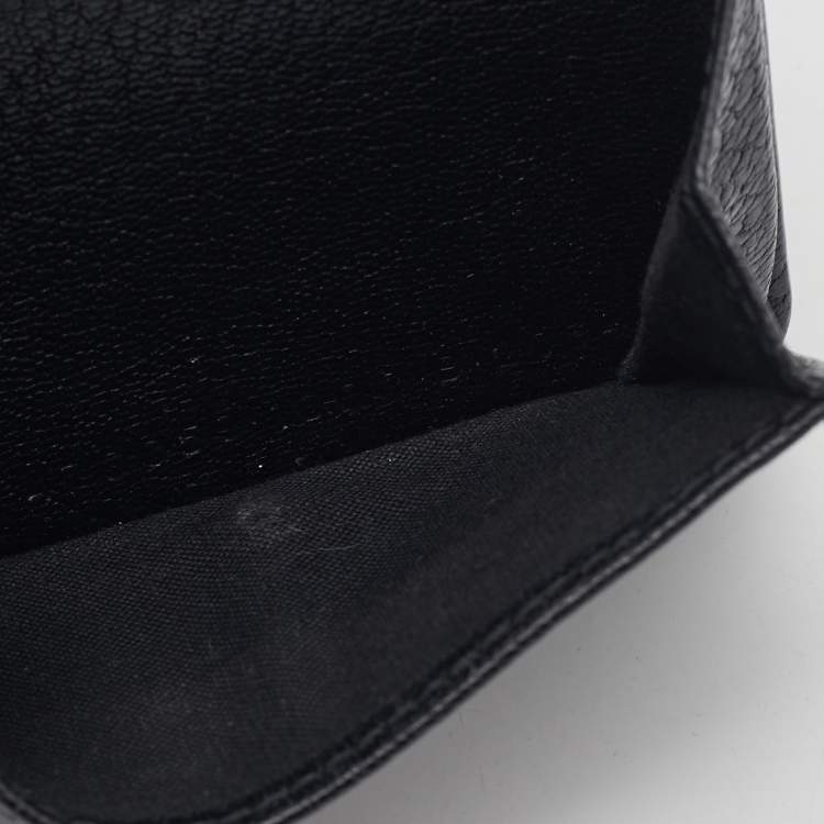 Pre Owned Balenciaga Black Leather Classic Metallic Edge Trifold Wallet