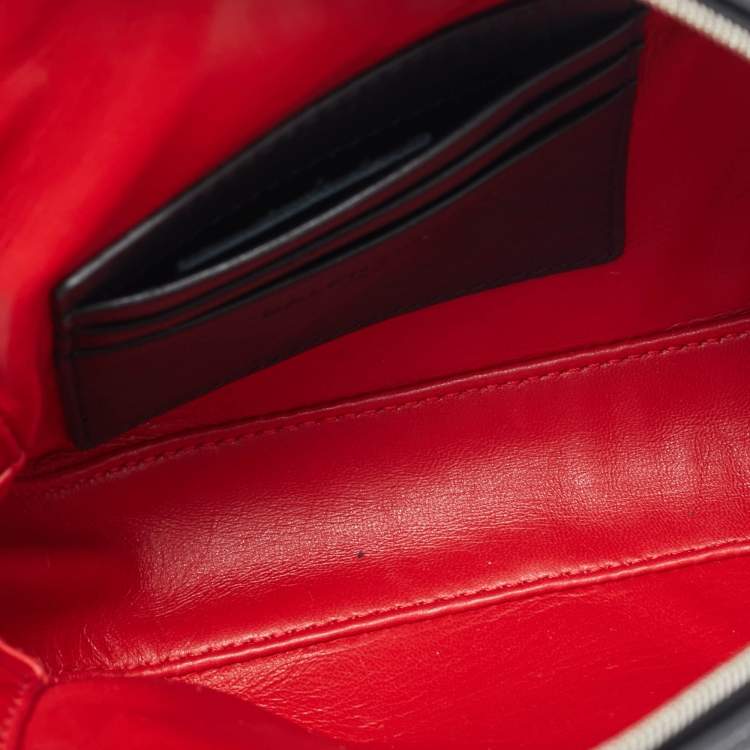 Pre Owned Balenciaga Black Leather Triangle Pouch