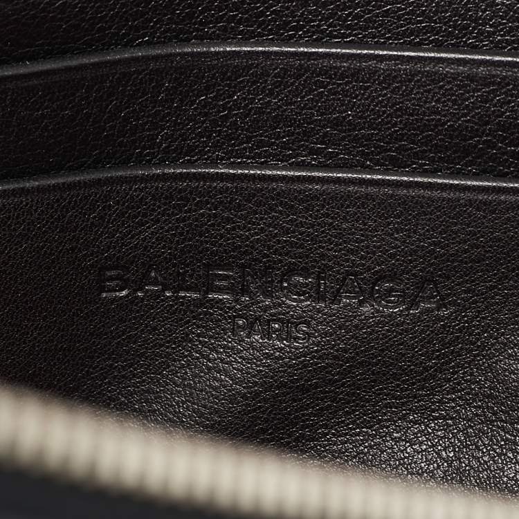 Pre Owned Balenciaga Black Leather Triangle Pouch