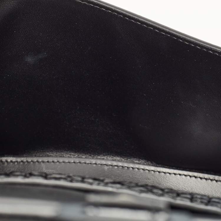 Pre Owned Balenciaga Black Croc Embossed Leather Hourglass Sling Shoulder Bag