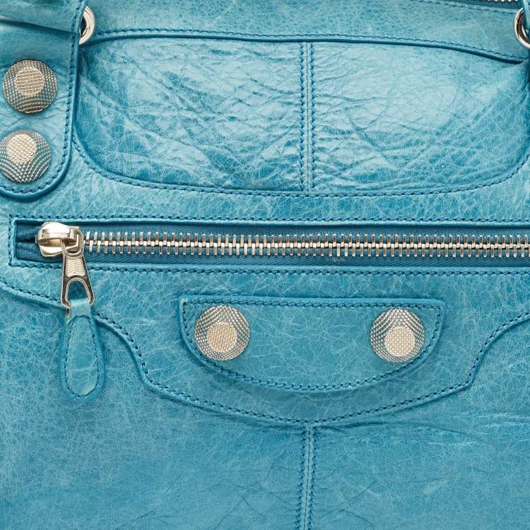 Pre Owned Balenciaga Blue Leather SGH Giant Work Bag