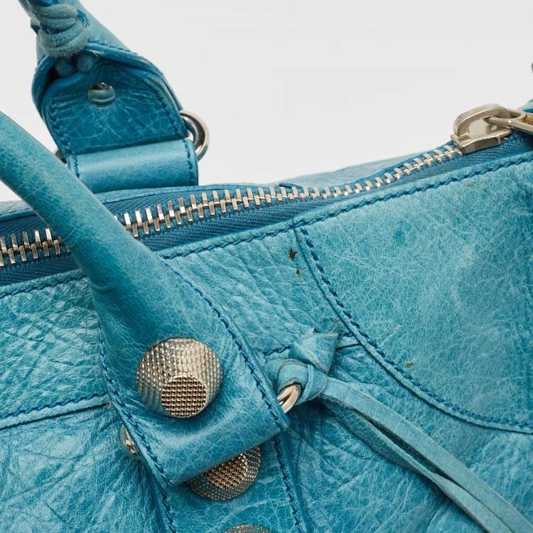 Pre Owned Balenciaga Blue Leather SGH Giant Work Bag