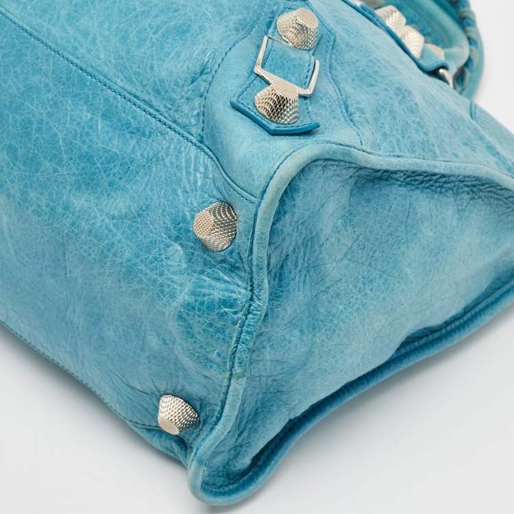 Pre Owned Balenciaga Blue Leather SGH Giant Work Bag