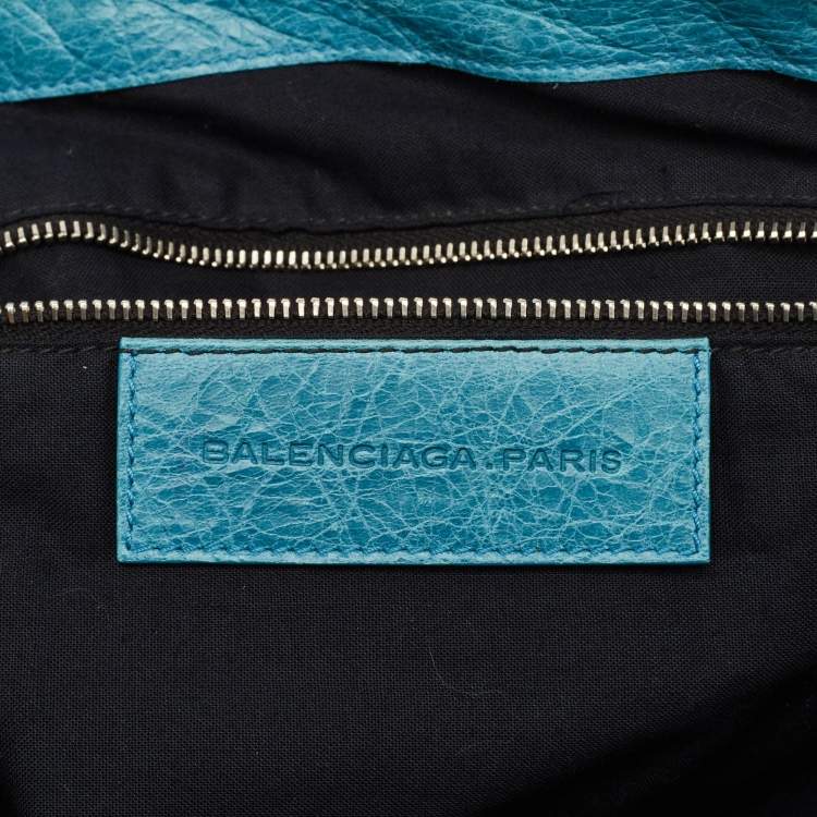 Pre Owned Balenciaga Blue Leather SGH Giant Work Bag