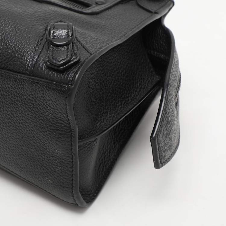 Pre Owned Balenciaga Black Leather Mini Neo Classic City Tote